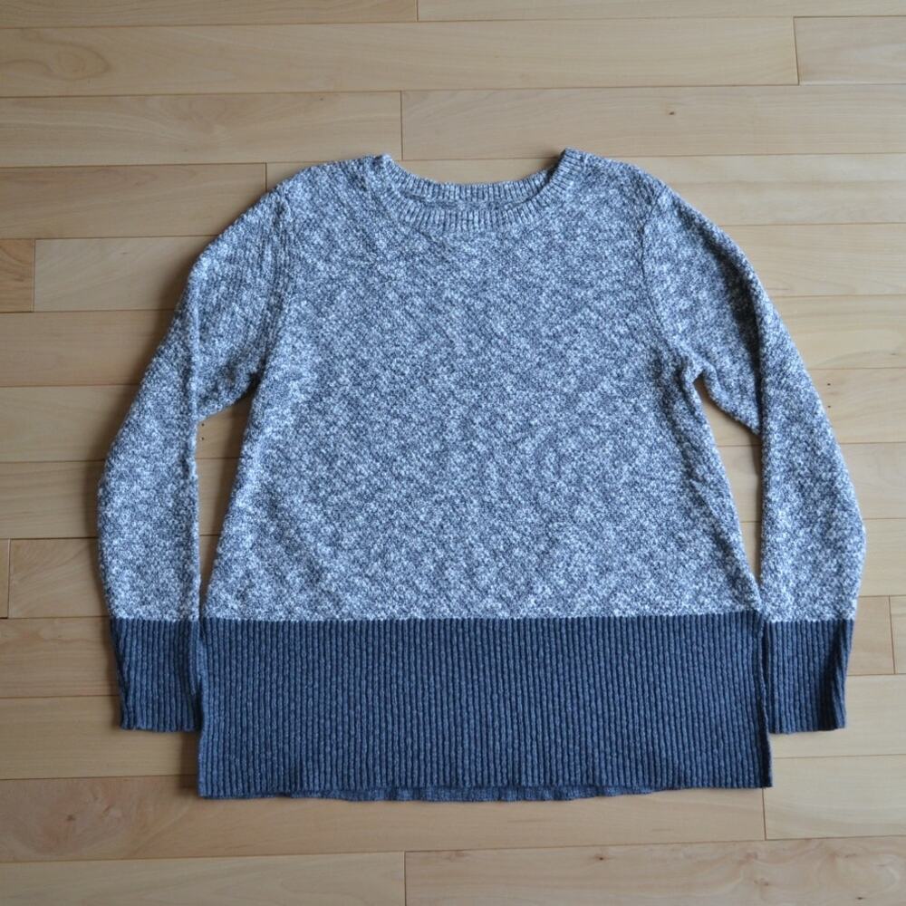 LL Bean Signature Chunky Knit Sweater Gray Size Large